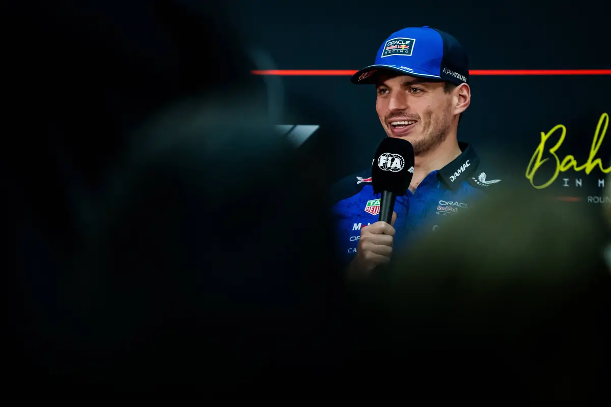 Max Verstappen tijdens de persconferentie voor de race in Maleisië