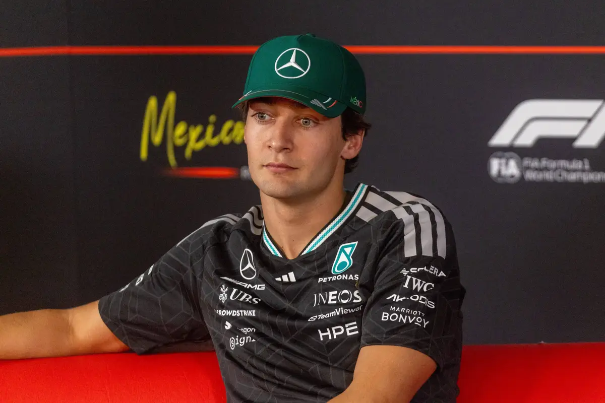 George Russell voor Mercedes in Mexico