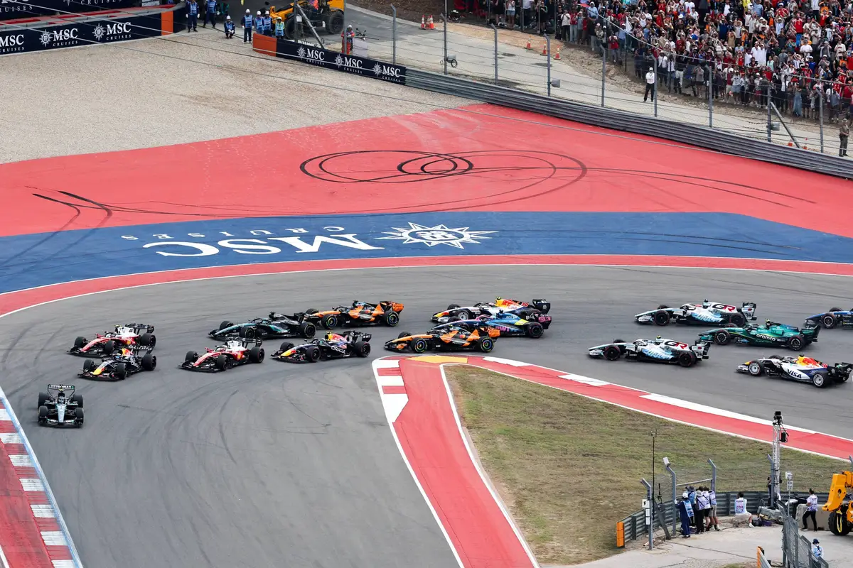 De start van de 2026 F1-race in Austin