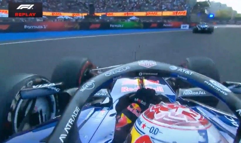 Verstappen and Lawson make contact that leads to Mexico red flag