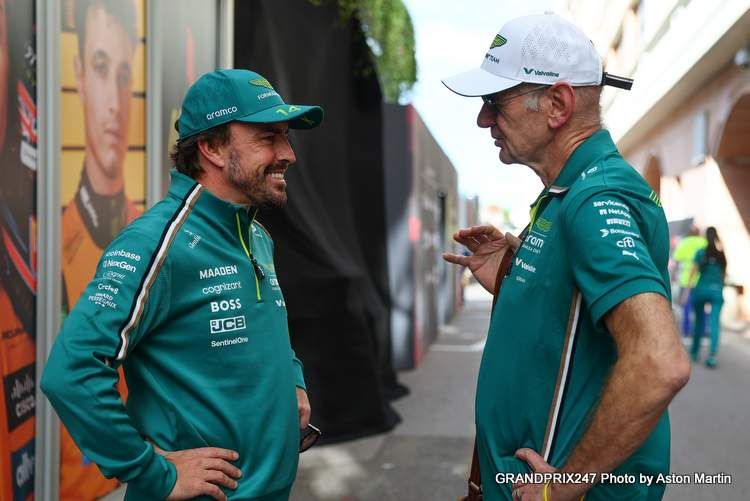 Adrian Newey confident Fernando Alonso enjoying his time for Aston Martin and will continue