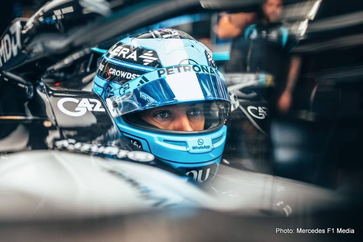 George Russell takes a battering from Kimi Antonelli every time he gets into the car