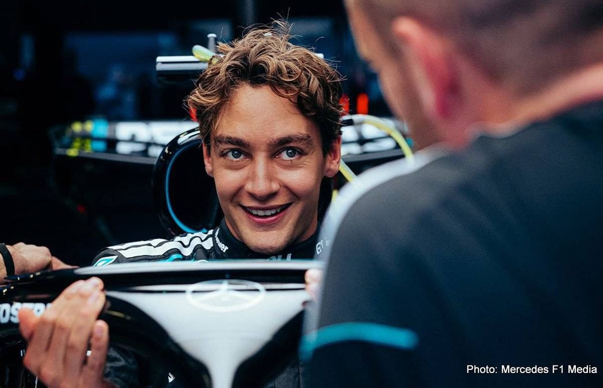 George Russell has better opening day in Baku than Mercedes teammate Kimi Antonelli