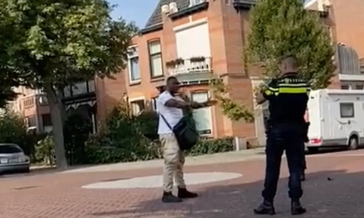 Man krijgt dikke taser in zijn lijf, blijft rustig staan