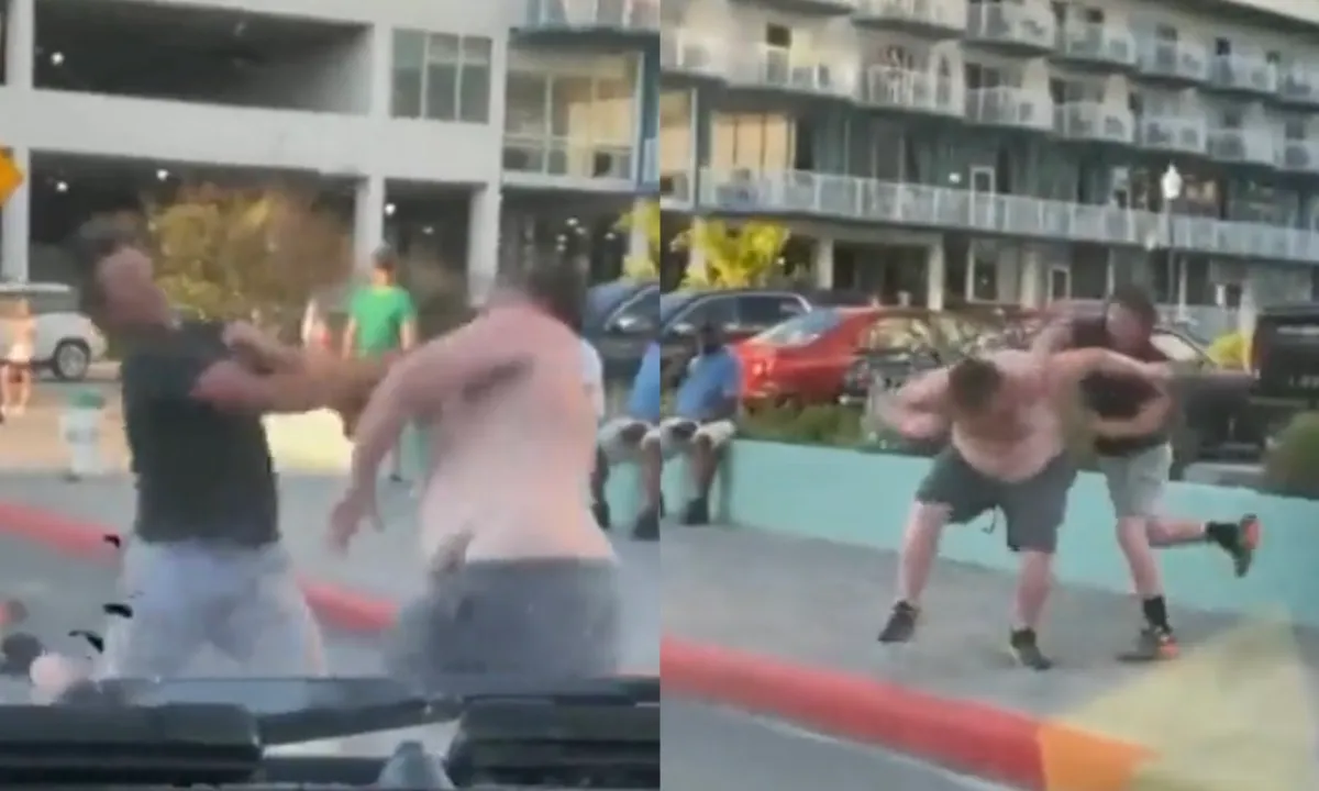Mooi: twee vechtjassen slaan elkaar simultaan knockout