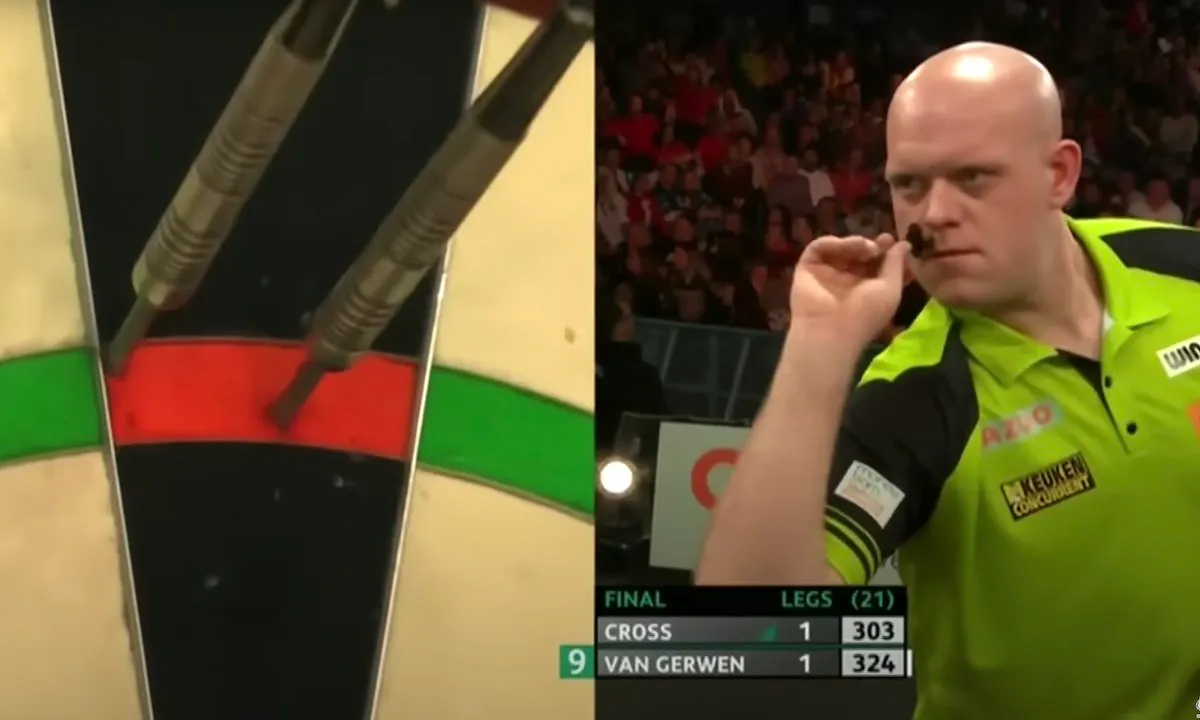 Genieten: Michael van Gerwen is niet te stoppen en gooit weer een 9-darter