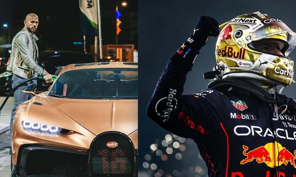 Andrew Tate denkt F1-coureurs te verslaan met zijn Bugatti van 3,7 miljoen