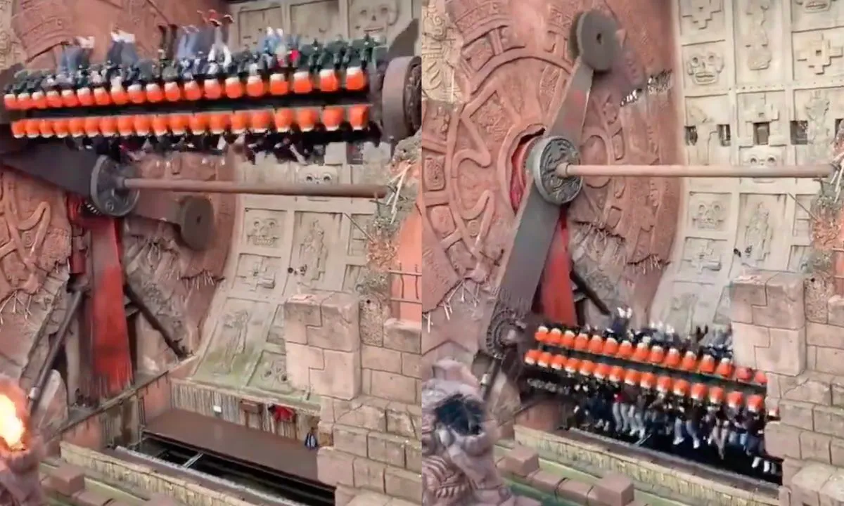 Mensen gaan uit hun plaat bij het zien van deze attractie in Phantasialand