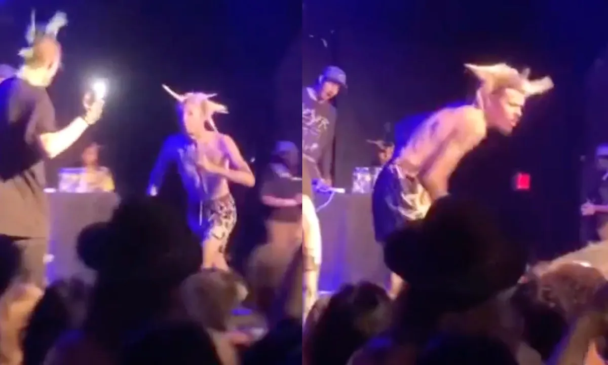 Zanger is helemaal klaar met fan en trapt 'm in het gezicht