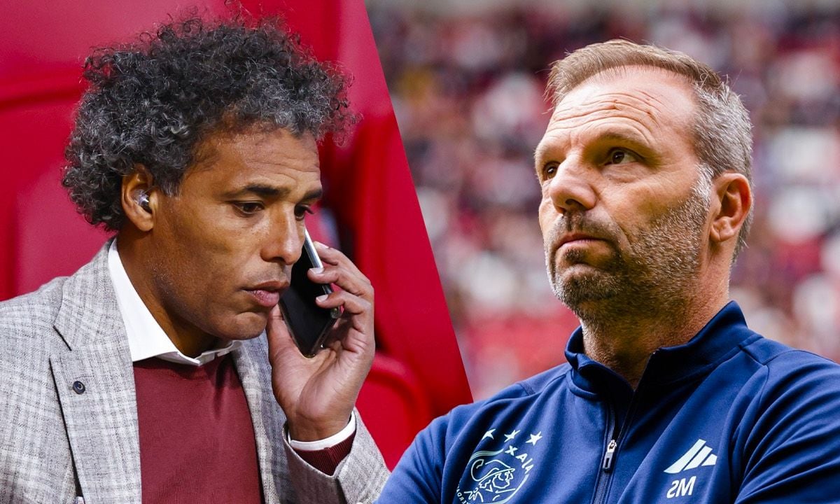 Ajax-trainer zet mes op de keel van Pierre van Hooijdonk