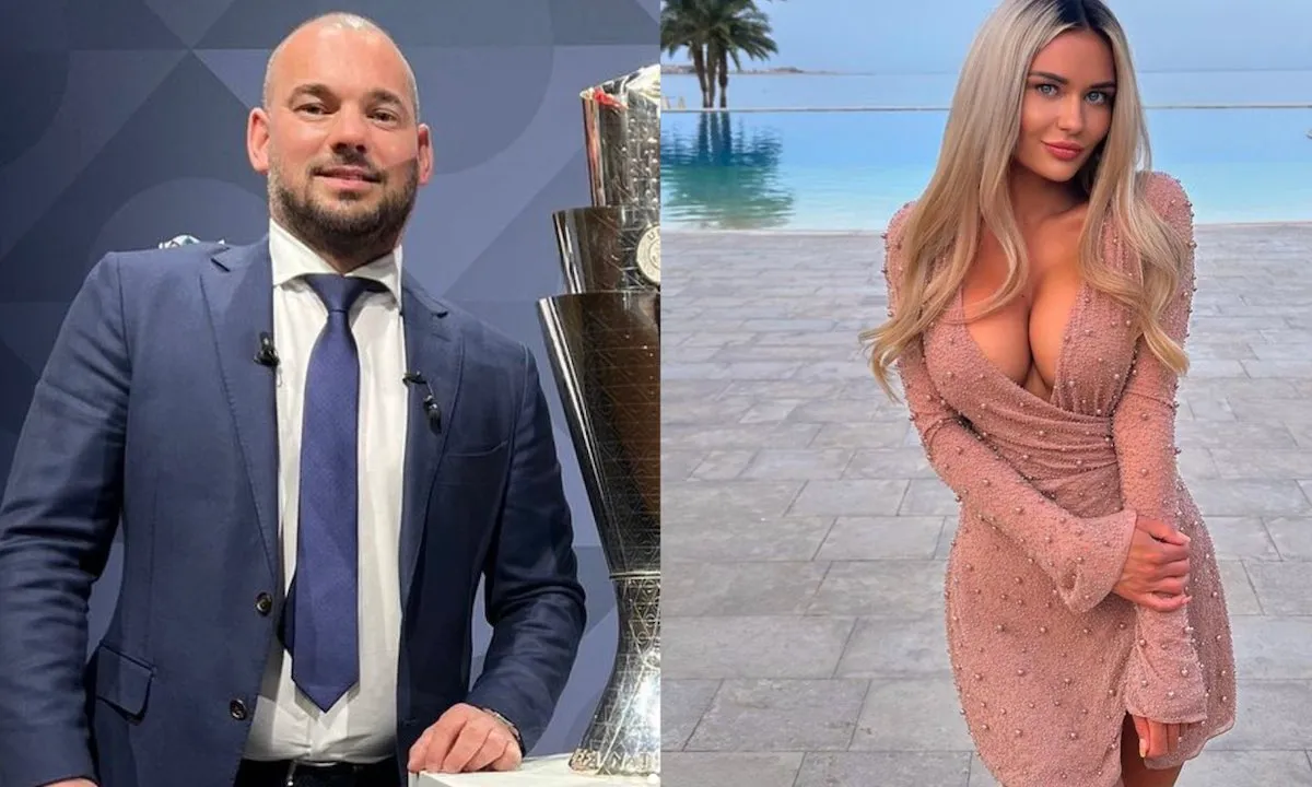 Wesley Sneijder zoenend gespot met notoire belastingfraudeur