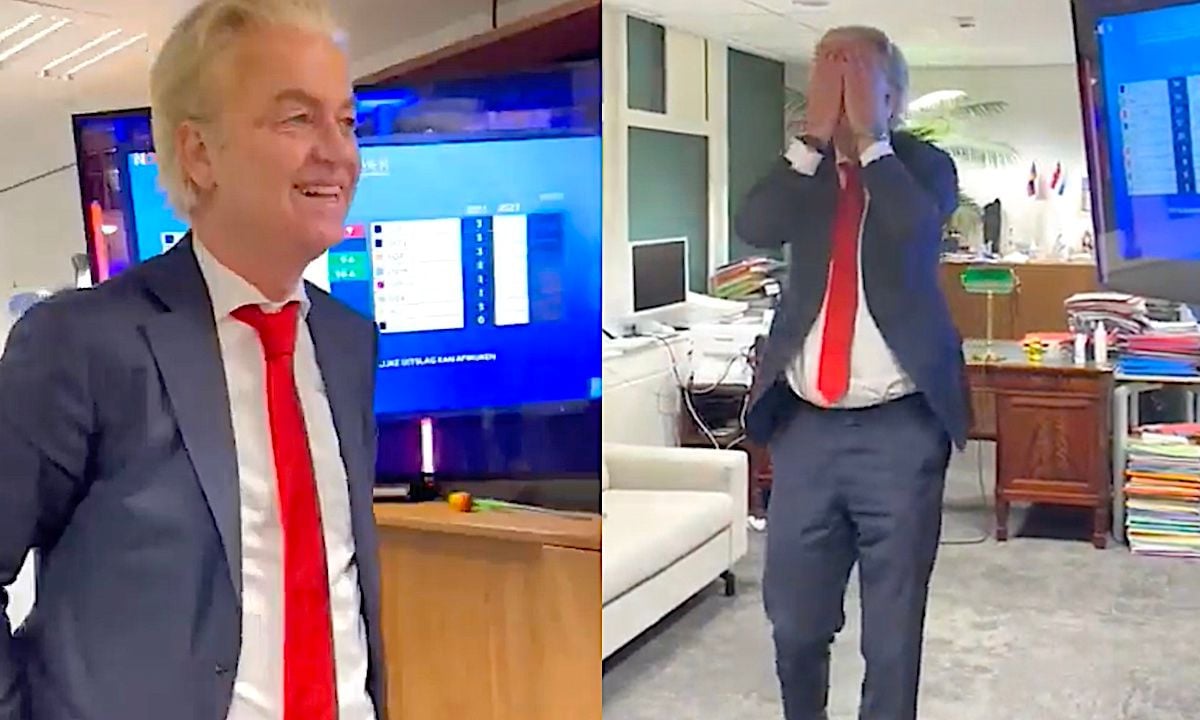 Beelden: Geert Wilders reageert op overwinning verkiezingen