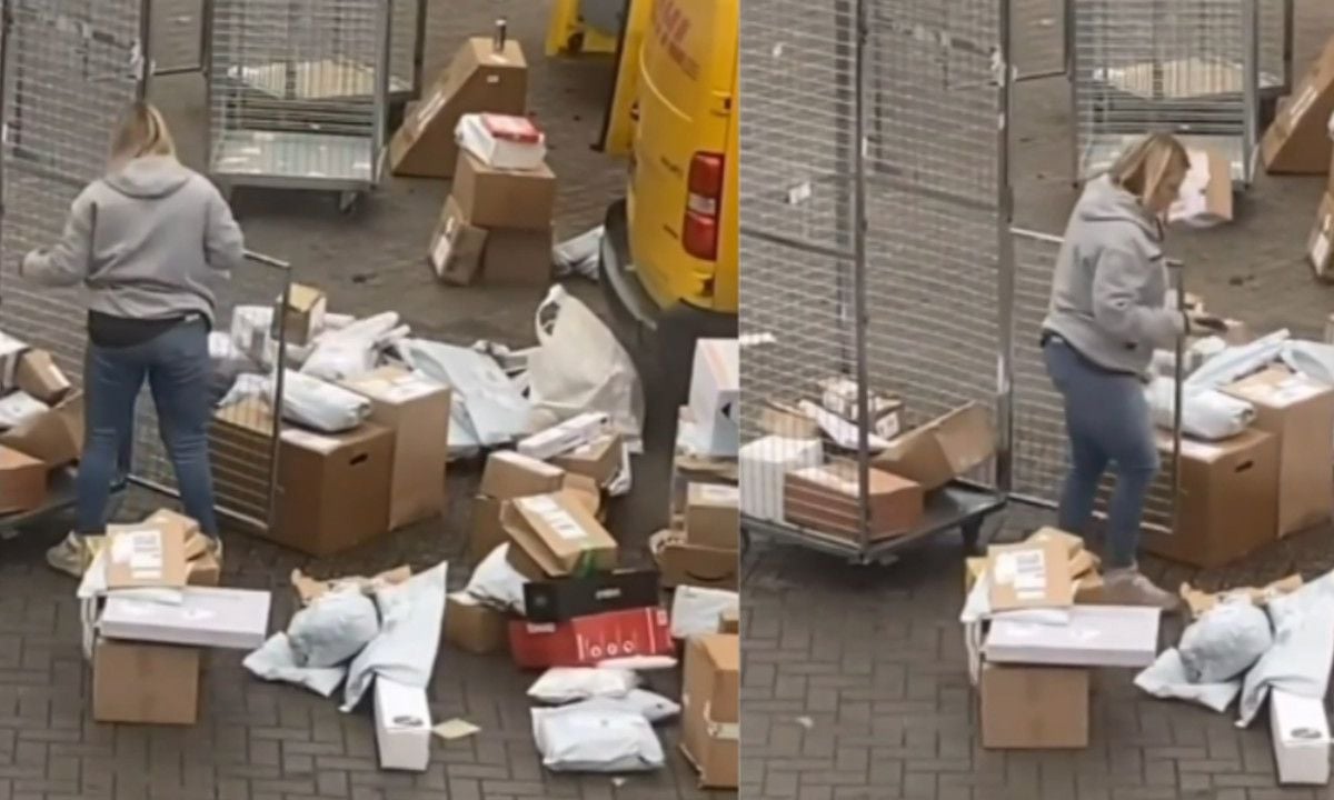 VIDEO: Man betrapt DHL-bezorger op het smijten met pakketten