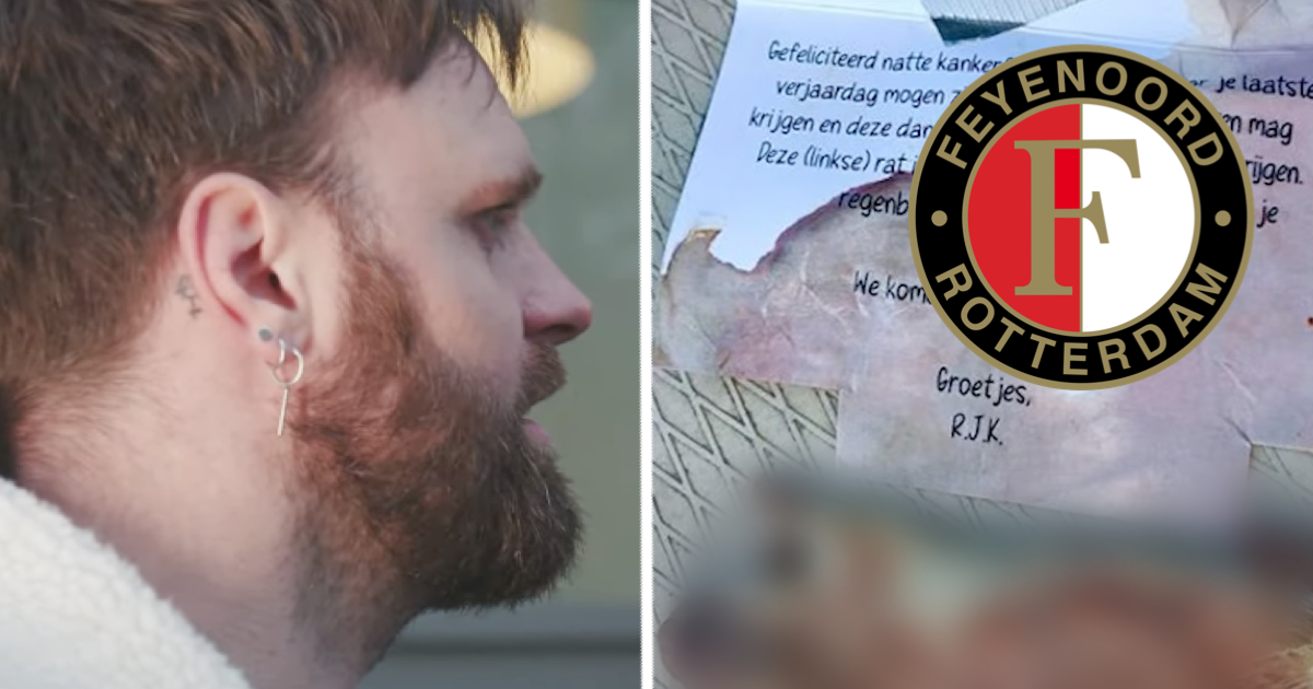 Tim Hofman: Feyenoord-fans stuurde rat met bizarre dreigbrief naar LGTBQ-supporter (FOTO)