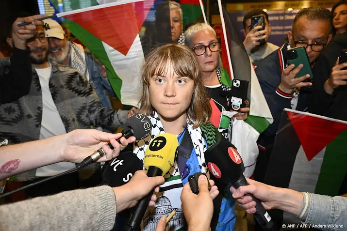 Thunberg wil opnieuw met actievoerders richting Gaza