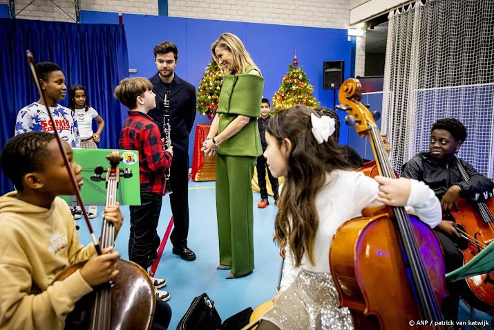Koningin Máxima bezoekt grootste schoolband van Nederland