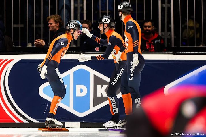 Oranje-shorttrackmannen winnen ook goud op aflossing in Dordrecht