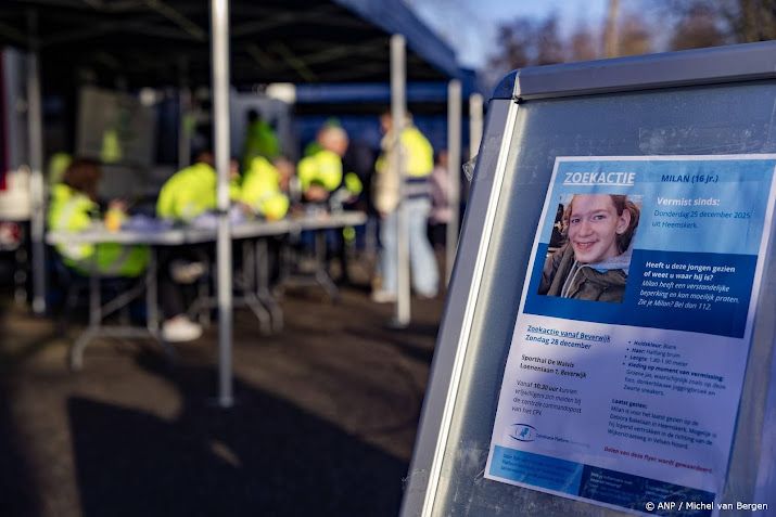 Nog geen nieuwe zoektocht vrijwilligers naar tiener Milan gepland