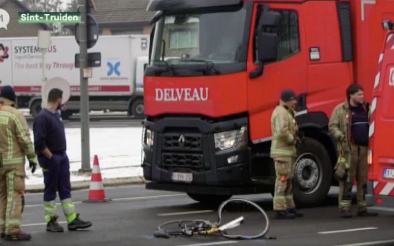 Fietser belandt onder wielen van vrachtwagen in Sint-Truiden