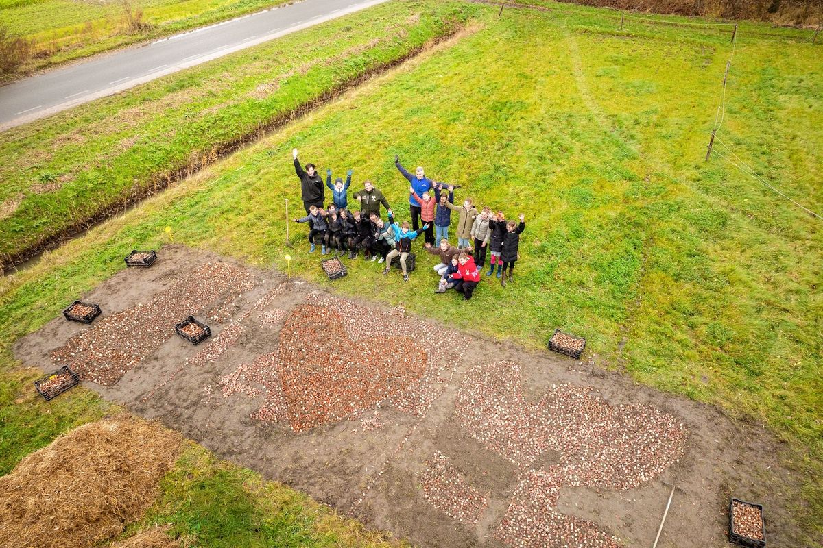 Scholieren planten nieuw selfieveld voor Tulpenfestival 2026