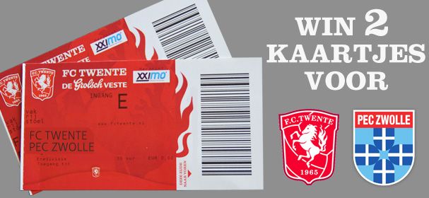 Win 2 kaartjes voor FC Twente - PEC Zwolle