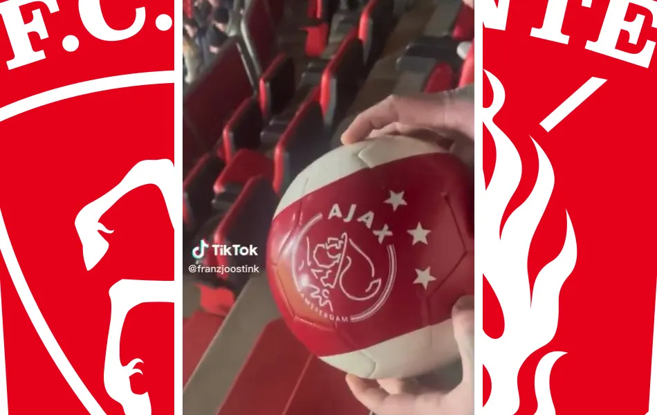 Video: Man schiet Ajax bal vanaf de tribune het veld op tijdens FC Twente - Telstar