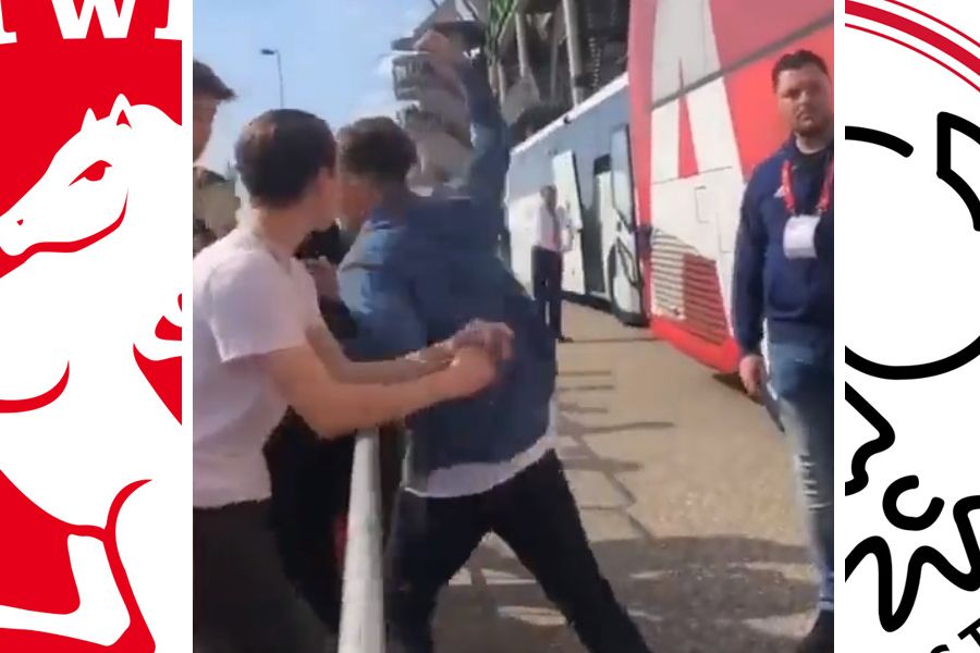 Video: Berghuis slaat vol in op supporter bij ingang Grolsch Veste
