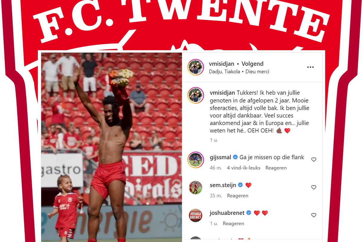 Misidjan bedankt Twente-supporters: "Jullie weten het hé!.. OEH OEH!"