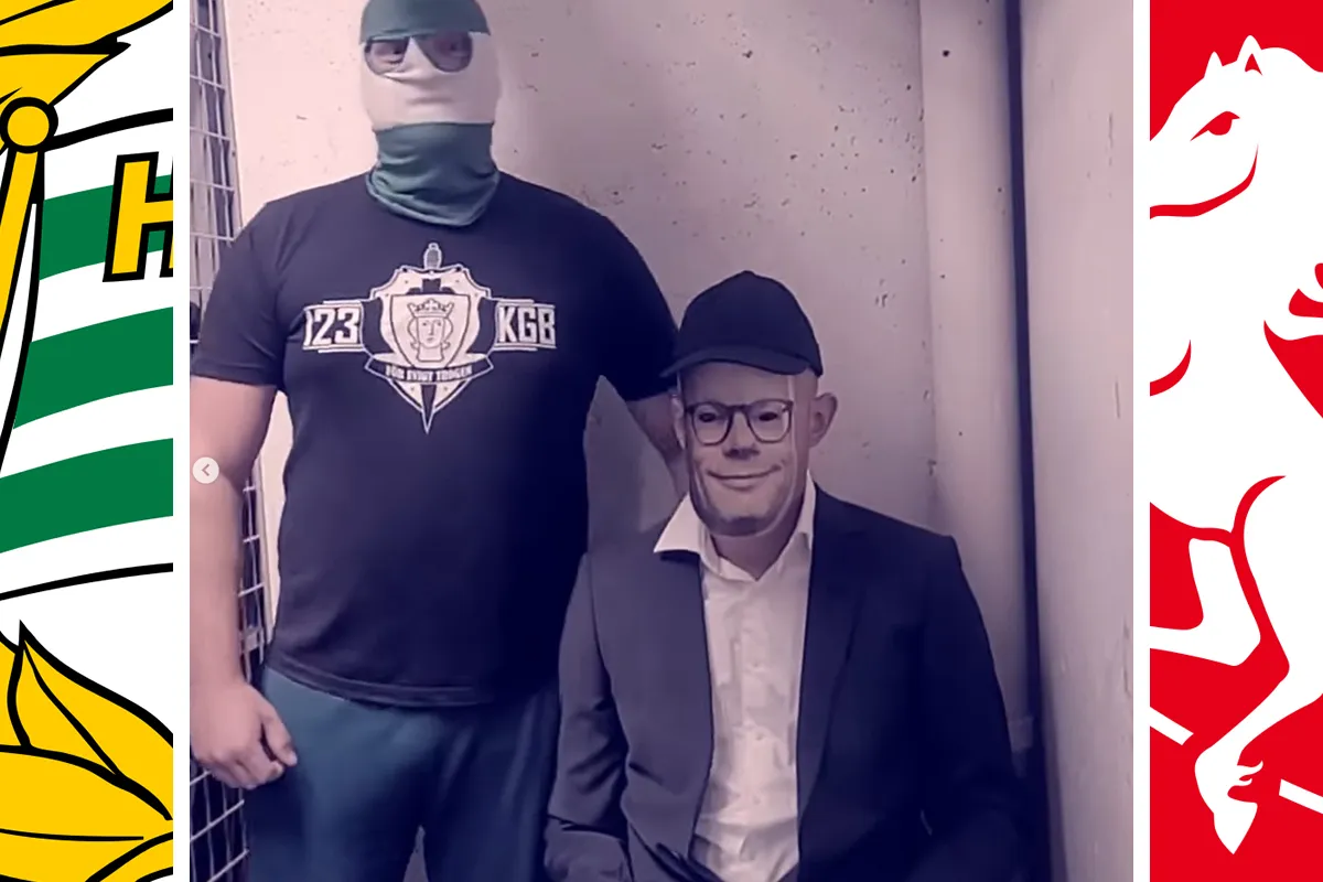 Ludiek: Hammarby-fans imiteren de gehekelde Enschedese burgemeester Roelof Bleker