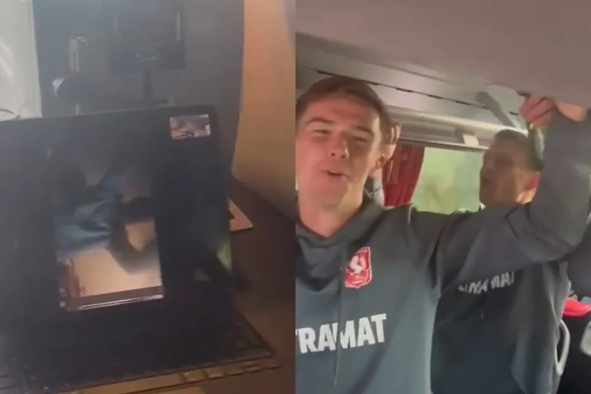 Geniaal: Selectie zingt Rots-song Piebe-Guido van den Berg keihard mee in de spelersbus