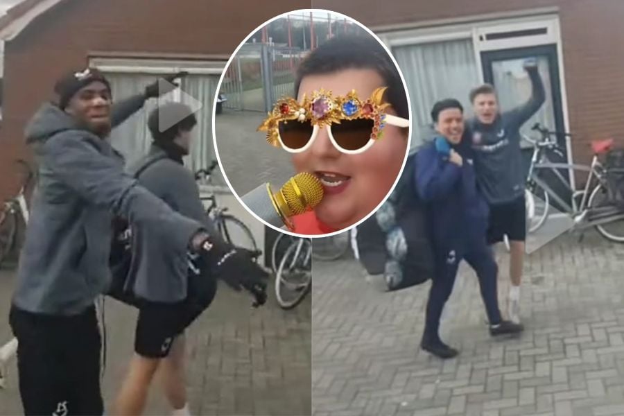 Video: Tukkertje Sterre verrast spelers, Boadu en Steijn gaan los