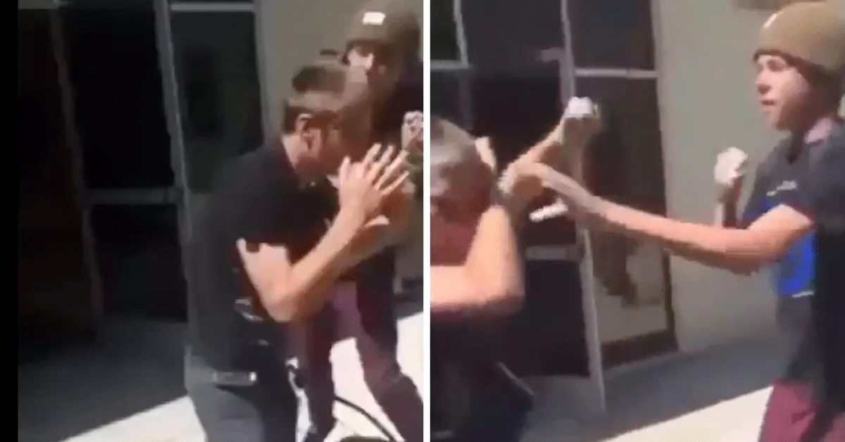 Brute aanval op blinde jongen: Dader KO-geklapt door omstander (video)