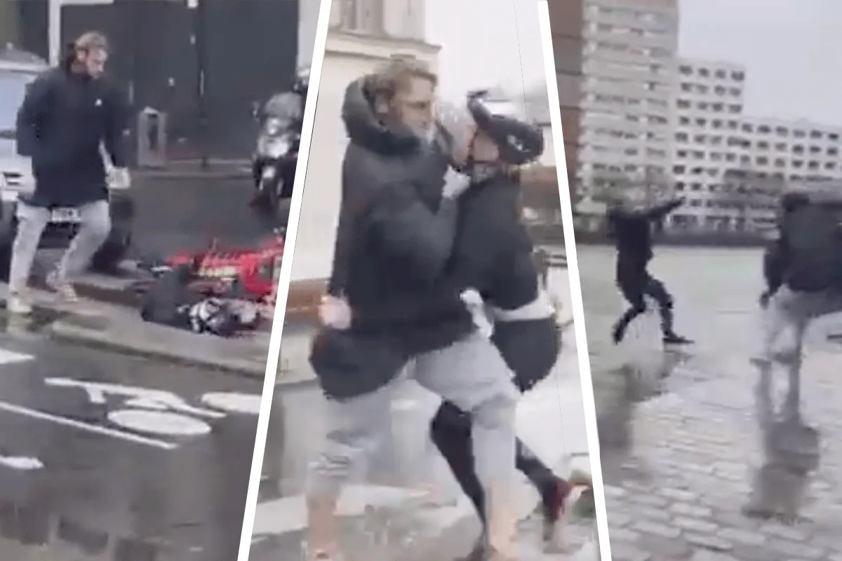 Agressieve fietser krijgt pak slaag bij verkeersruzie: 'Nat pak' (video)