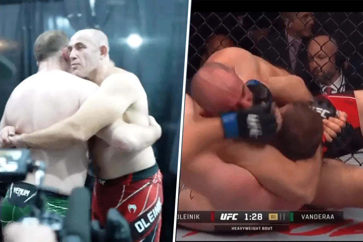 'Zo doe je dat ventje!' UFC-vechter Oleinik leert trucje aan verslagen rivaal