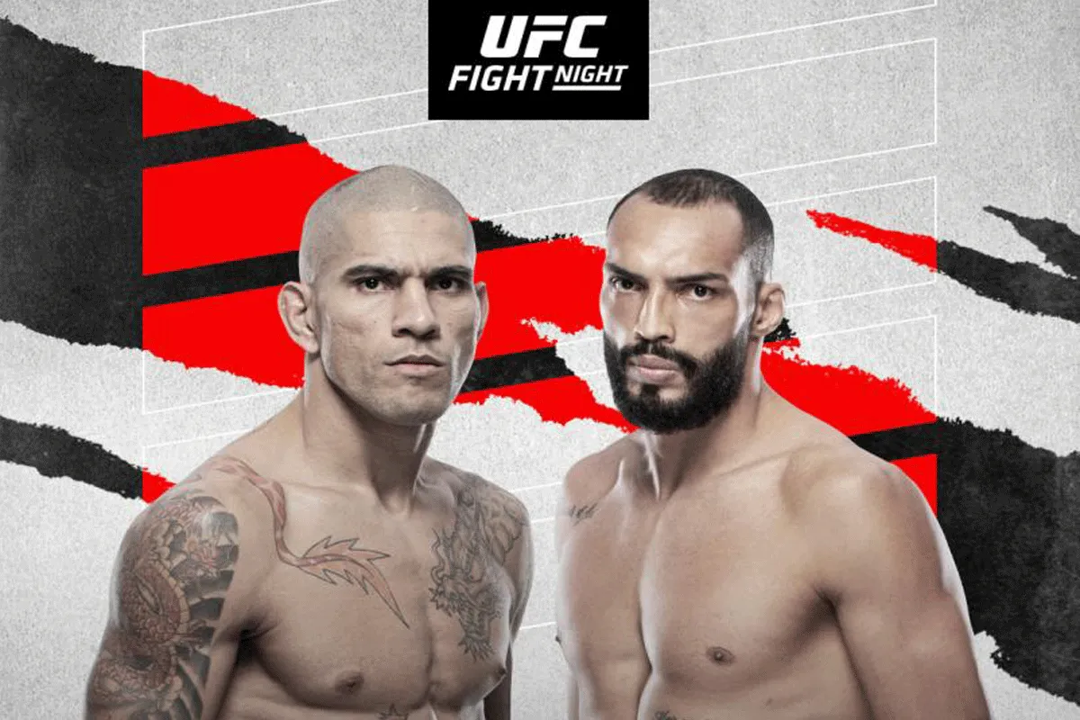 Alex Pereira 12 maart in actie tegen Bruno Silva