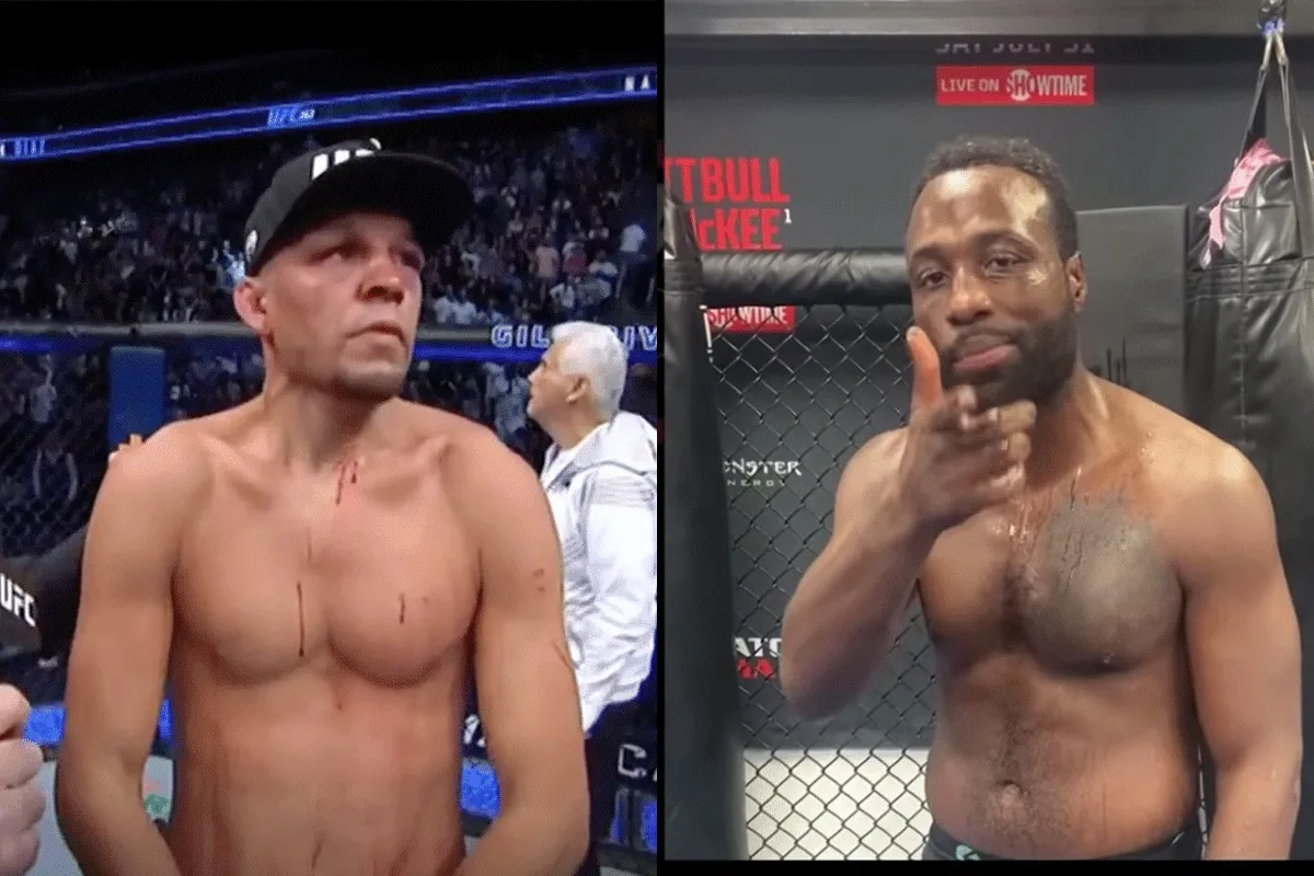 Opgefokte gast wil UFC'er Diaz klappen! 'Laffe hond' (video)