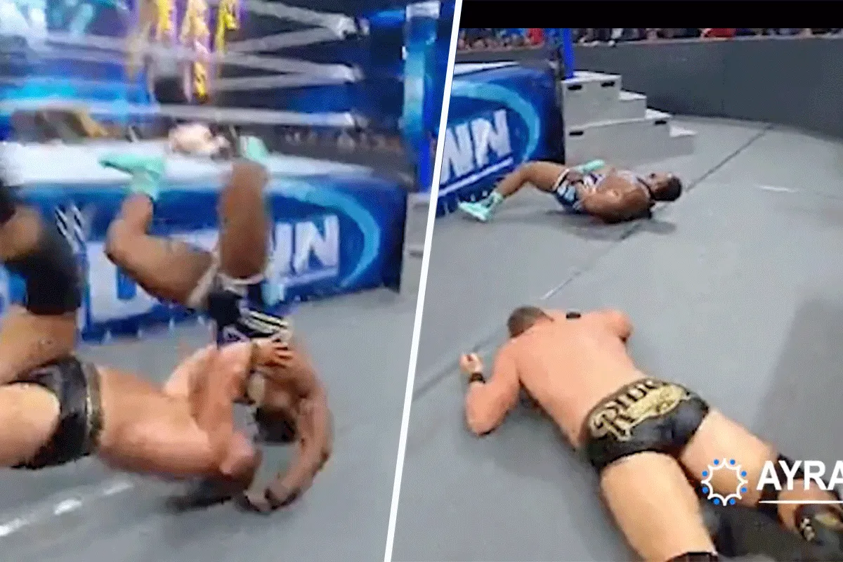 Worstelaar maakt doodsmak: Breekt zijn nek (video)