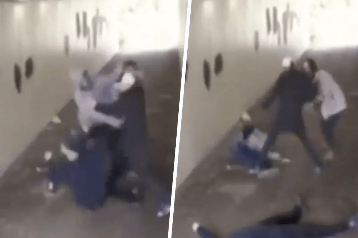 Flink pak slaag in tunnel: 'Bokser verdedigt vriendin' (video)