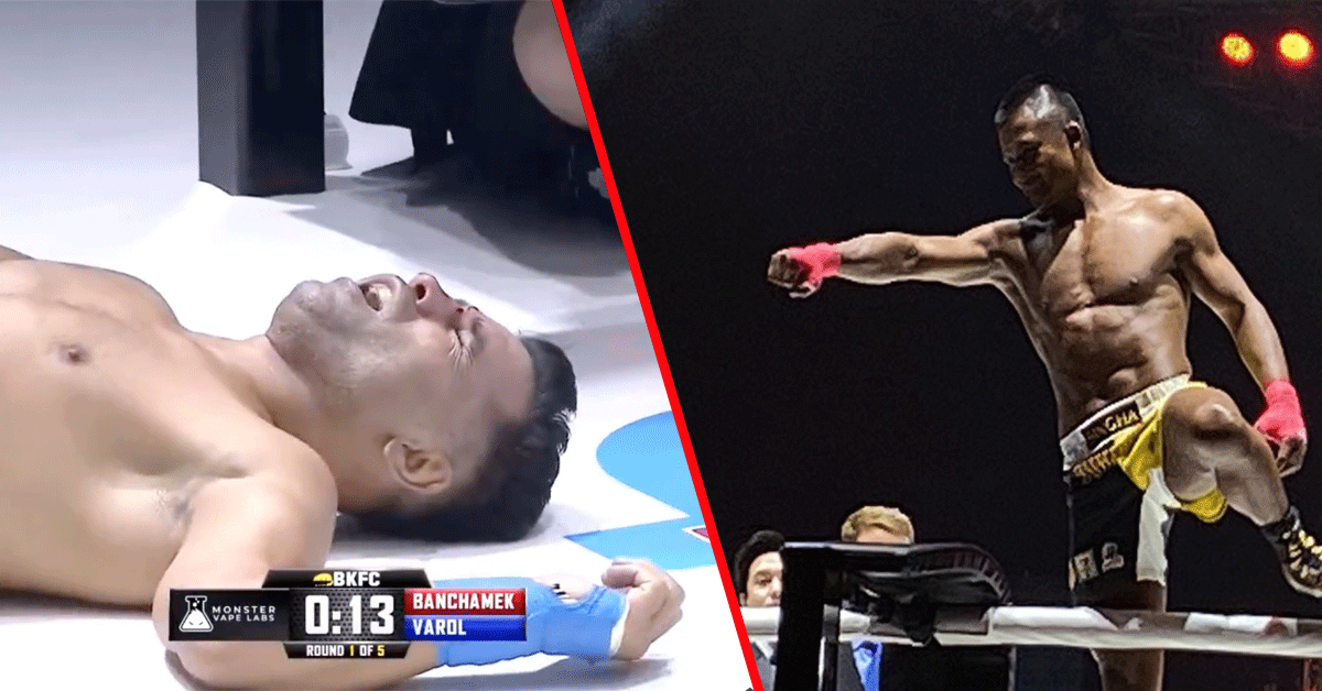 Vechtlegende Buakaw sloopt Erkan Varol in Bare Knuckle boksdebuut (video)