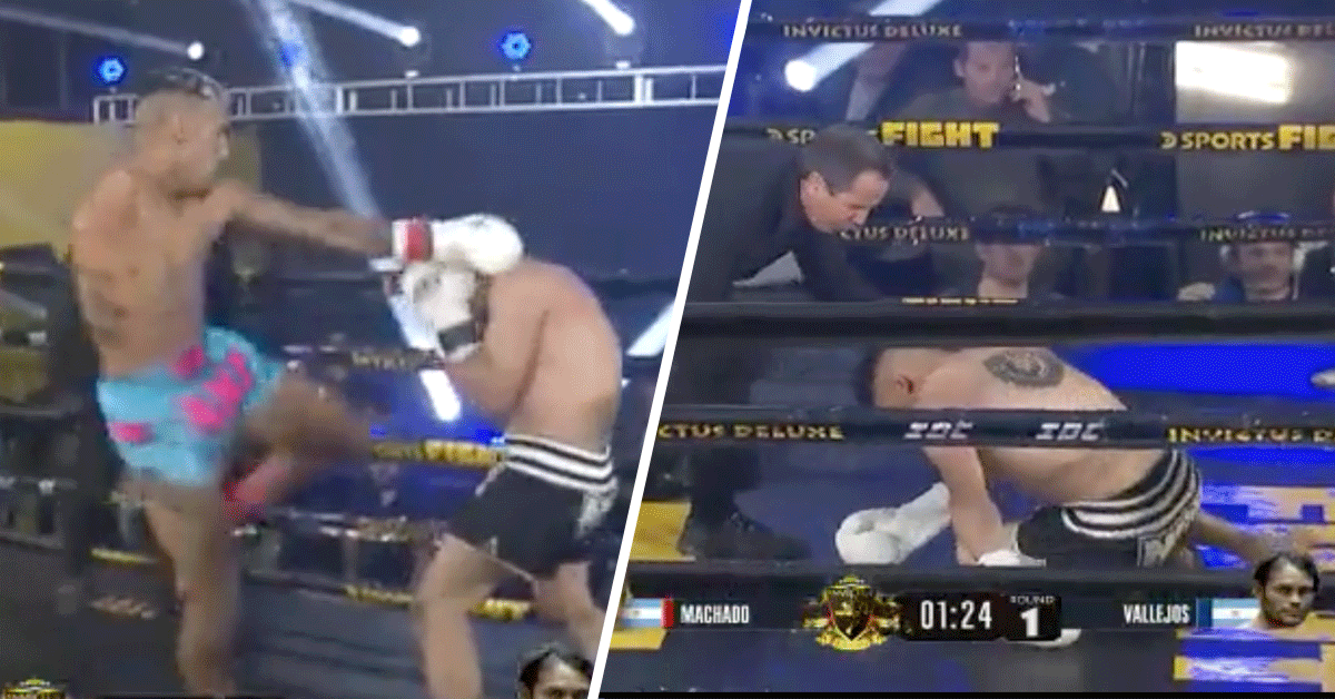 ZIEN! Kickbokser met 1 arm slaat rivaal 'KO' (video)
