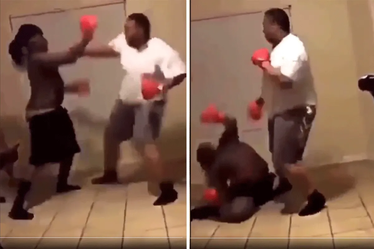 Dikke 'KO' in Huiskamer bokswedstrijd (video)