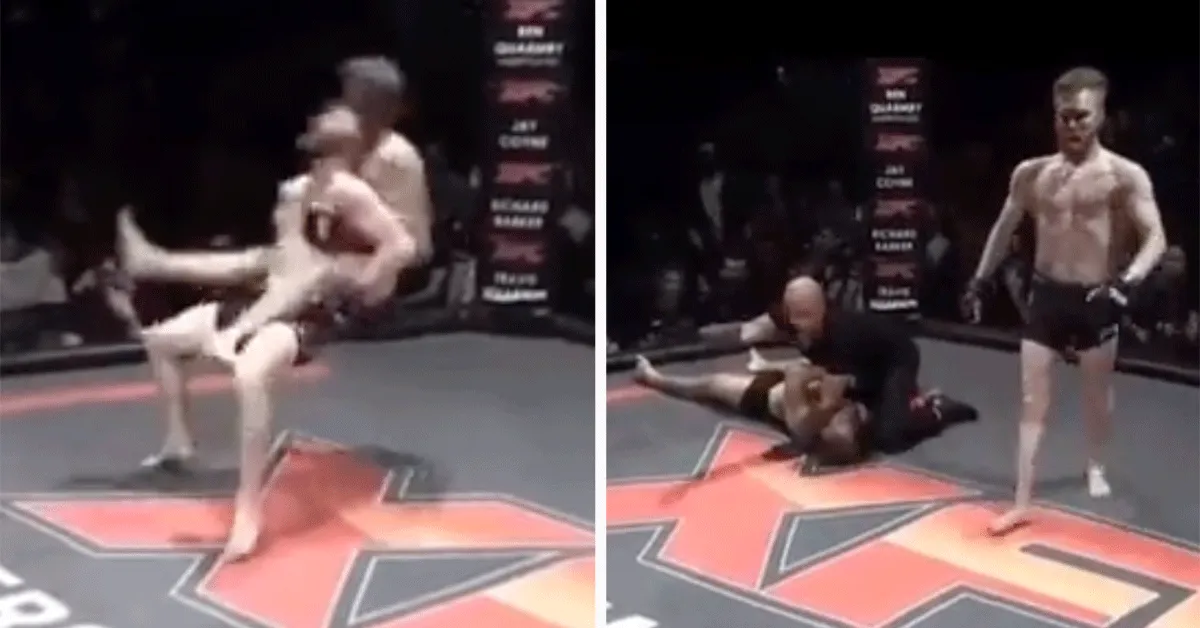 Ongelooflijk! Pak slaag voor rugzitter na achterwaartse slam (video)