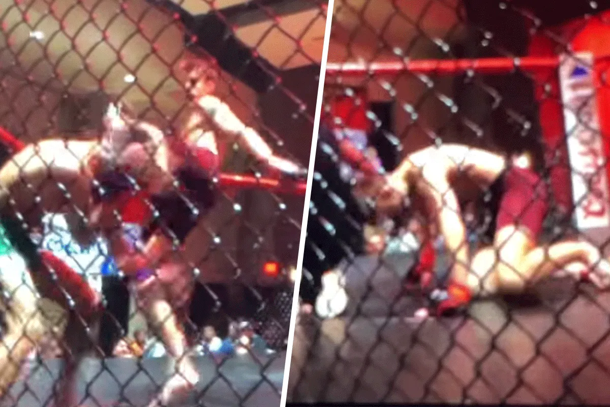 Vechter breekt enkel na headkick 'KO' (video)