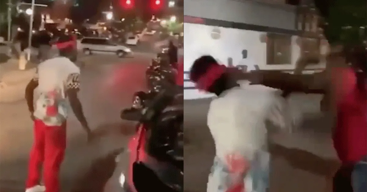 Boze Glennis klapt gozer onderuit! 'Mot jij nou' (video)