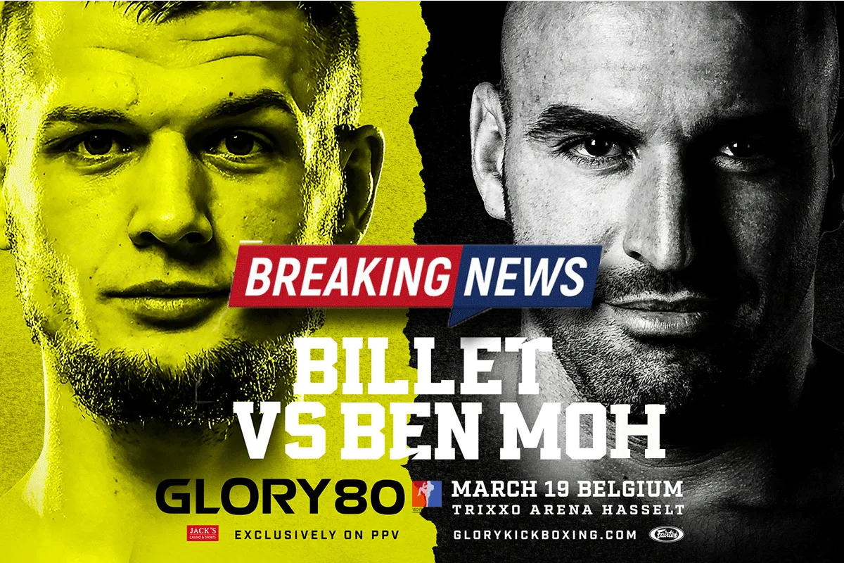 Breaking! Glory debuut Nordin Ben Moh tegen Guerric Billet