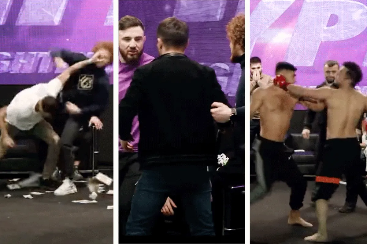 'Grote bek!' Massale knokpartij bij staredown vecht event (video)