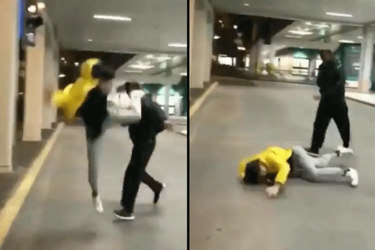 'Sukkeltje!' Karate Kid gaat plat op zijn bek (video)