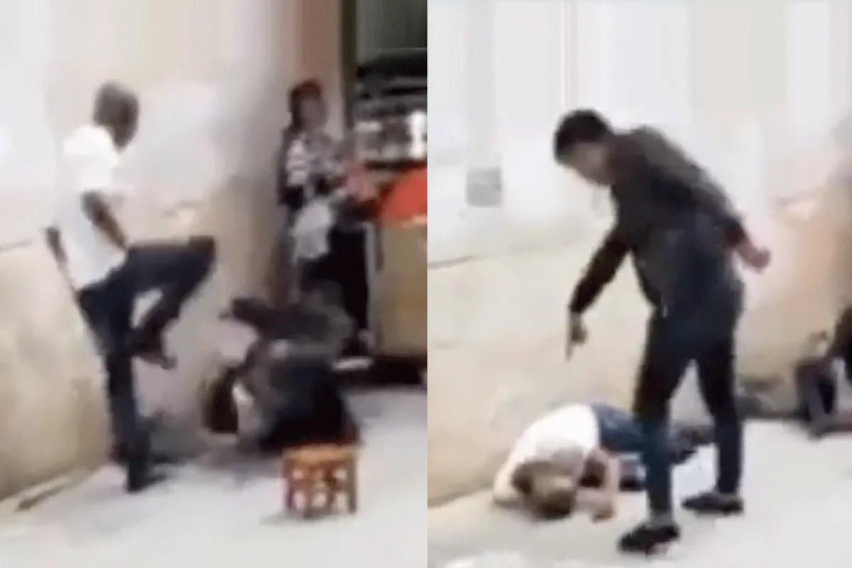 Naar ventje die dakloze man mishandeld 'KO' door karatetrap (video)