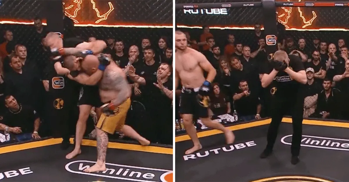 PLOF! Kooivechter stompt scheids voor zijn kop (video)