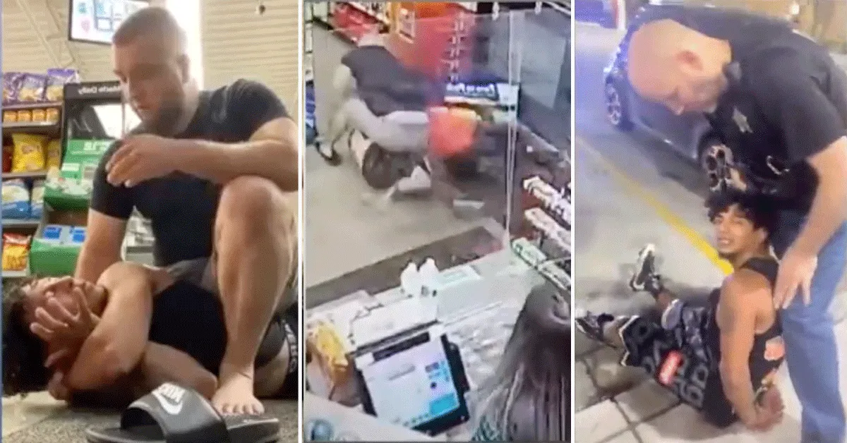 Pak slaag voor overvaller Supermarkt! MMA-vechter maakt korte metten (video)